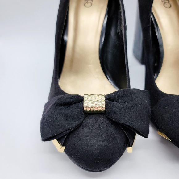 CATO Black Suede Chunky Heels - Picture 5 of 10